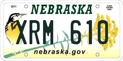 NE license plate XRM610