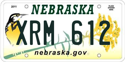 NE license plate XRM612