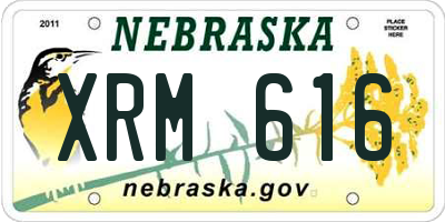 NE license plate XRM616
