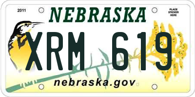 NE license plate XRM619