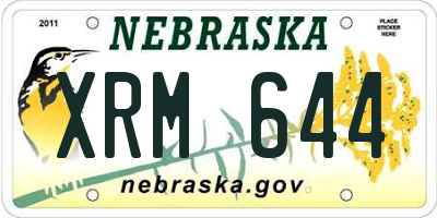 NE license plate XRM644