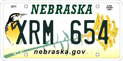NE license plate XRM654