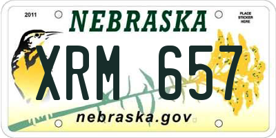 NE license plate XRM657