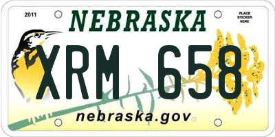 NE license plate XRM658