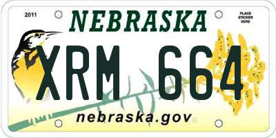 NE license plate XRM664