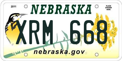 NE license plate XRM668