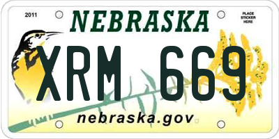 NE license plate XRM669