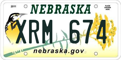 NE license plate XRM674