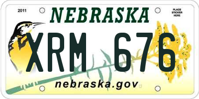 NE license plate XRM676