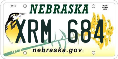 NE license plate XRM684