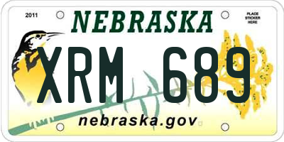 NE license plate XRM689