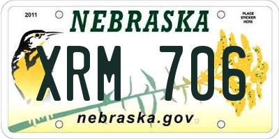 NE license plate XRM706