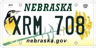 NE license plate XRM708