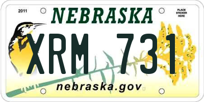 NE license plate XRM731