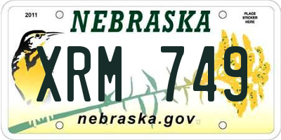 NE license plate XRM749