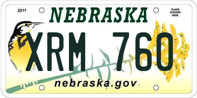 NE license plate XRM760