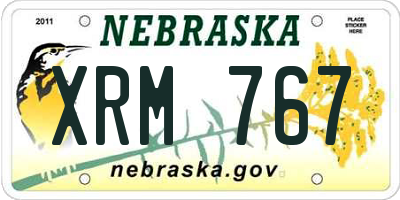 NE license plate XRM767