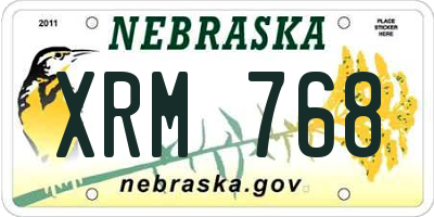 NE license plate XRM768