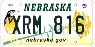 NE license plate XRM816