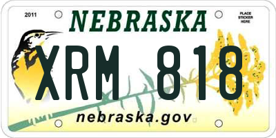 NE license plate XRM818