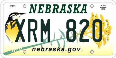 NE license plate XRM820