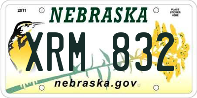 NE license plate XRM832