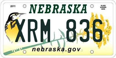 NE license plate XRM836