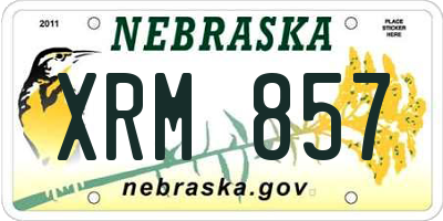 NE license plate XRM857