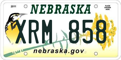 NE license plate XRM858