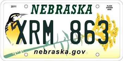 NE license plate XRM863