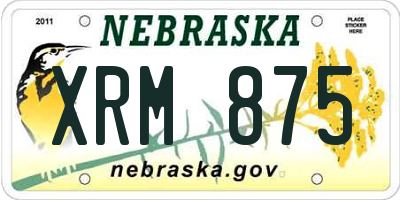 NE license plate XRM875
