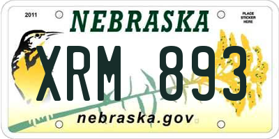 NE license plate XRM893