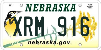NE license plate XRM916
