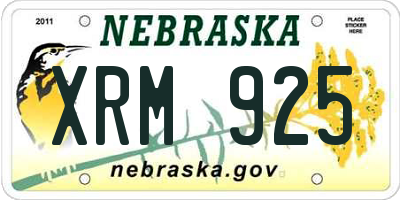 NE license plate XRM925