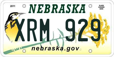 NE license plate XRM929