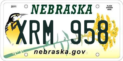 NE license plate XRM958