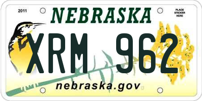 NE license plate XRM962