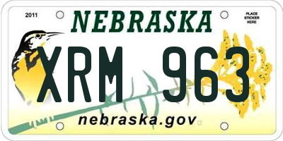 NE license plate XRM963