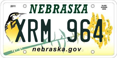 NE license plate XRM964