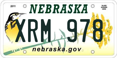 NE license plate XRM978