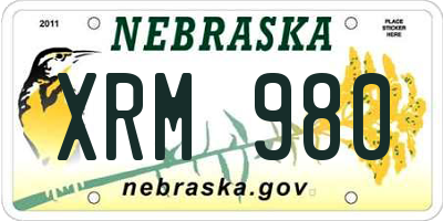 NE license plate XRM980