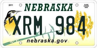 NE license plate XRM984
