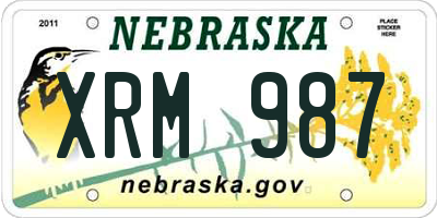 NE license plate XRM987