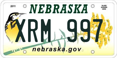 NE license plate XRM997