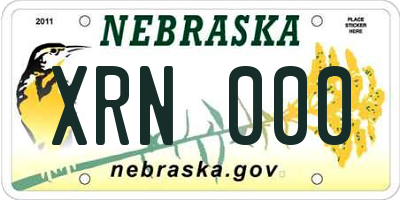 NE license plate XRN000