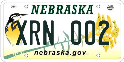 NE license plate XRN002