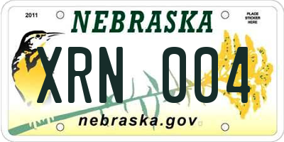 NE license plate XRN004