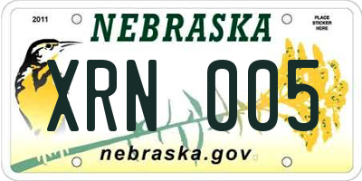 NE license plate XRN005