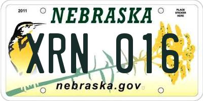 NE license plate XRN016