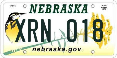 NE license plate XRN018